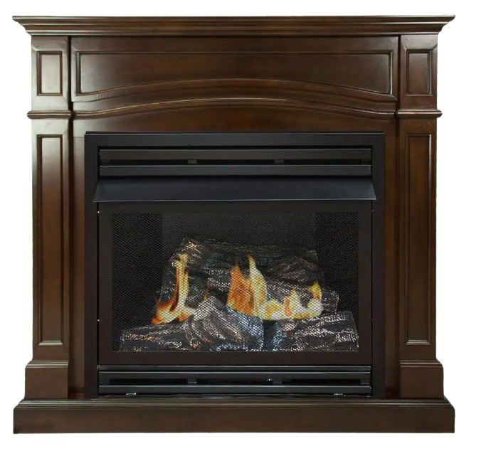 Pleasant Hearth 32,000 BTU 46 in. Full Size Ventless Propane Gas Fireplace in Cherry New