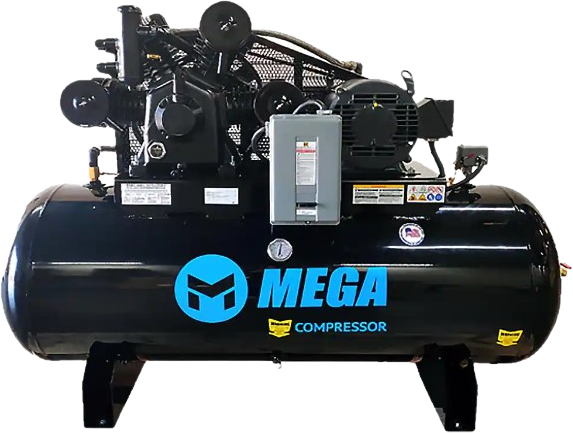 Mega Compressor MP-15120H3-U Air Compressor 120 Gallon 15 HP 175 PSI Electric Start New