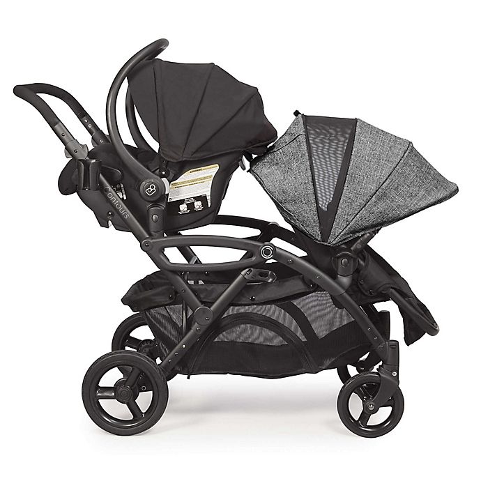 contours double stroller with car seat Contours ZT018-GRA Options Elite Tandem Stroller Graphite New