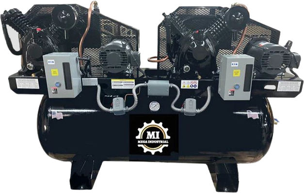 Mega Compressor MP-50120DP3BA Air Compressor 10HP/5HP 208-230V or 460V 3-Phase Electric Start New