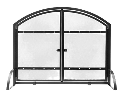 Pleasant Hearth Harper 1-Panel 31 by 39 in. Fireplace Screen with Doors Black New