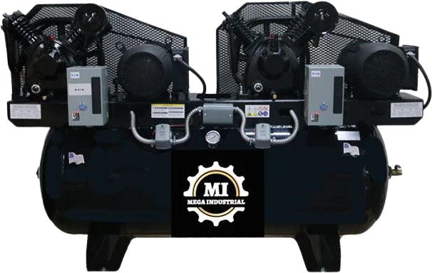Mega Compressor MP-75120DP3BA Air Compressor 120 Gallon 15HP/7.5HP 208-230V or 460V 3-Phase Electric Start New