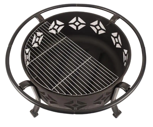 Pleasant Hearth Sunderland Deep Bowl 36 in. x 23 in. Square Steel Wood Fire Pit in Bronze New