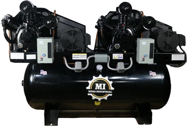 Mega Compressor MP-10120DP3BA Air Compressor 120 Gallon 20HP/10HP 208-230V or 460V 3-Phase Electric Start New