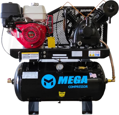 Mega Compressor MP-13030GTUS Air Compressor 13 HP 30 Gallon Honda GX390 Engine Electric Start New