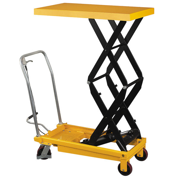 Wesco 260204 19 1/2" x 35 1/2" Fixed Handle High Scissor Lift Table with 51" Lift Height 770 lb. Capacity New
