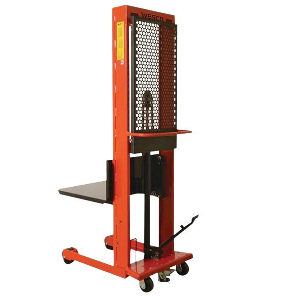 Wesco 261038 1000 lb. Hydraulic Large Platform Stacker with 32" x 30" Platform and 60" Lift Height New