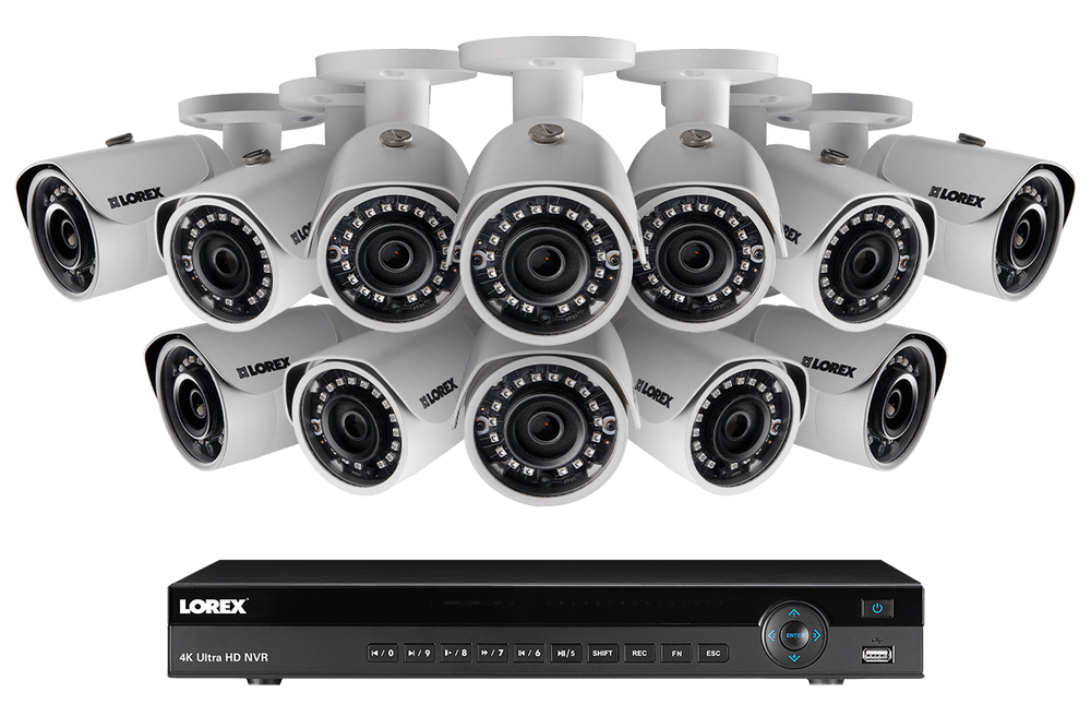 Lorex LN10804-1612W 12 Camera 16 Channel 4MP IP Outdoor Surveillance Security System New