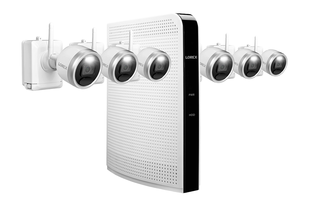 Lorex LL222A81-6CM-E Wire Free Battery Powered 6 Camera 6 Channel Indoor/Outdoor Security Active Deterrence Surveillance System New