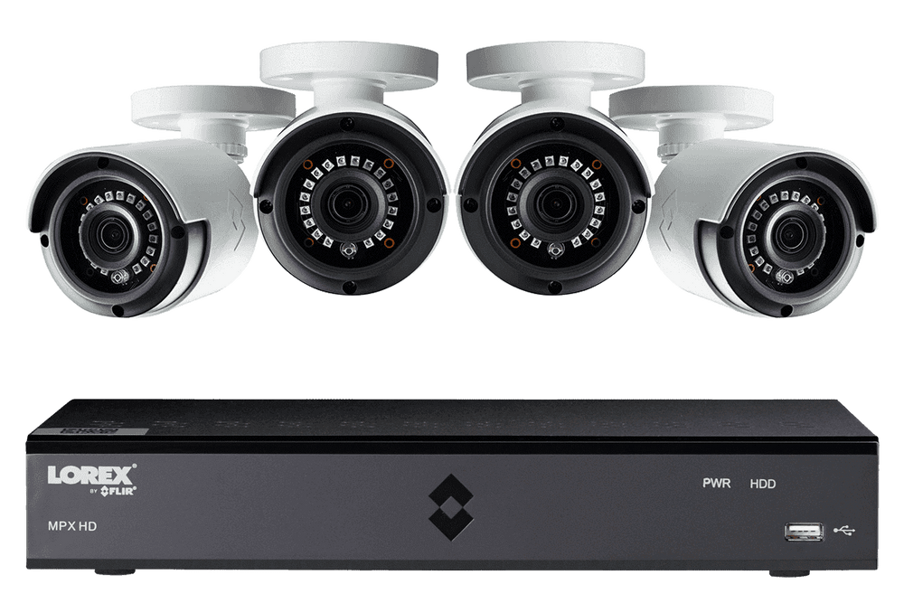 Lorex LX1080-44BW HD 1080p Indoor/Outdoor 4 Camera 4 Channel DVR Surveillance Security System New