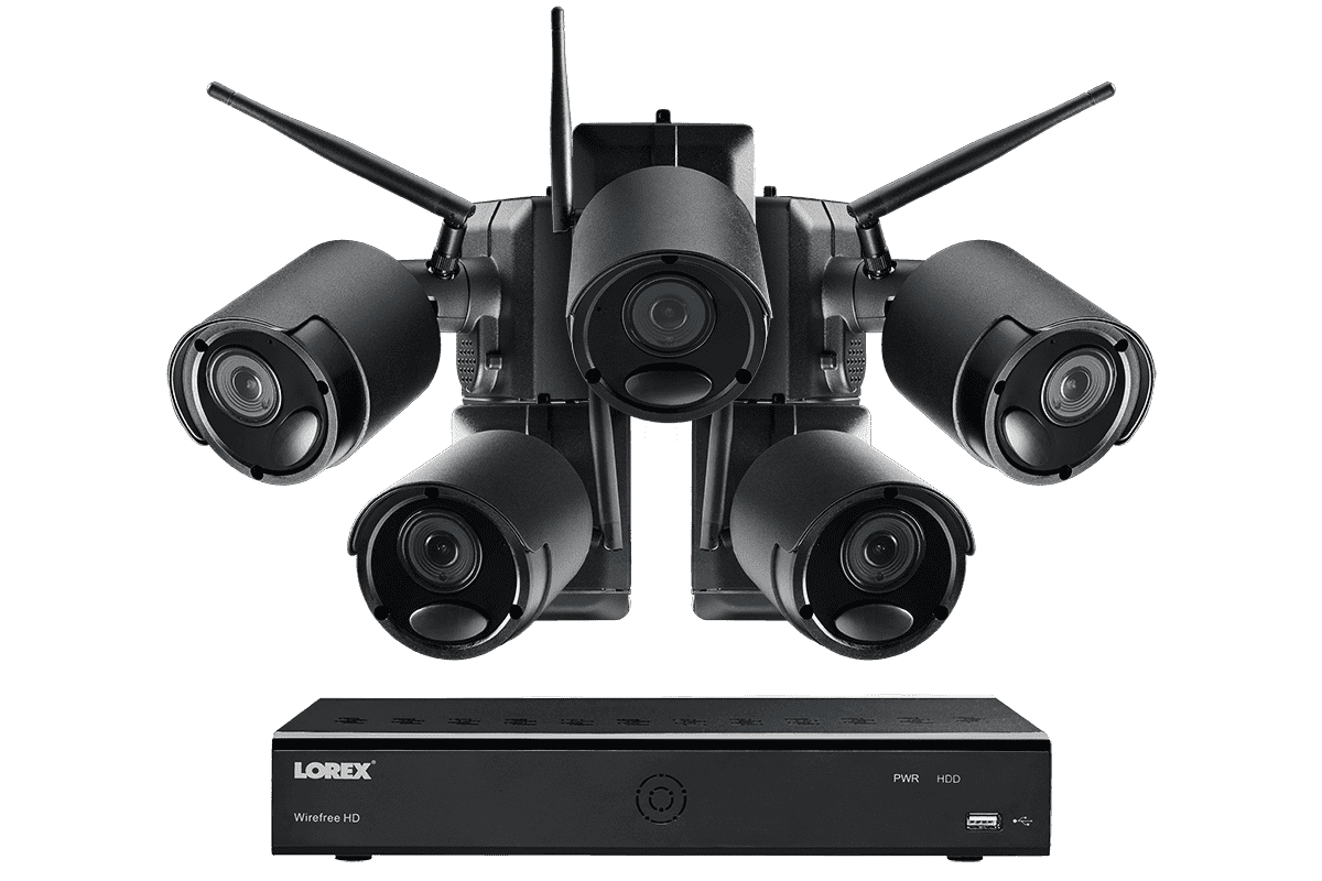Lorex LWF2080B-65 Wire Free Battery Two-Way Audio 5 Camera 6 Channel Indoor/Outdoor Security Surveillance System New