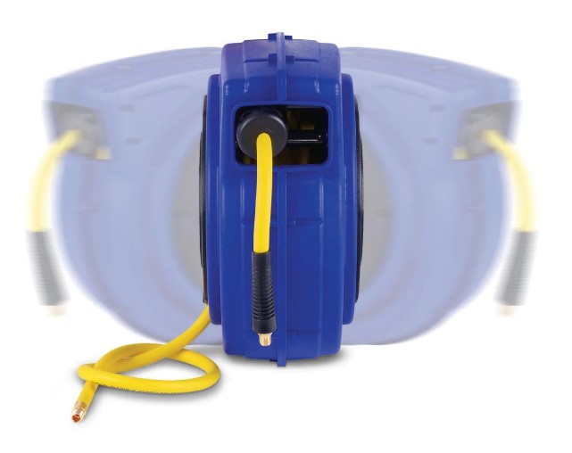 Goodyear Mountable Retractable Air Hose Reel - 3/8 x 65' Ft, 3' Ft Lead-In Hose, 1/4 NPT Connections