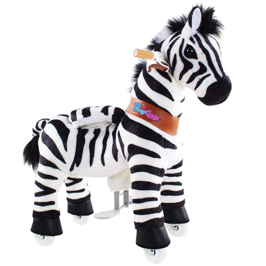 PonyCycle Ux468 Ride On Zebra Black and White Medium New