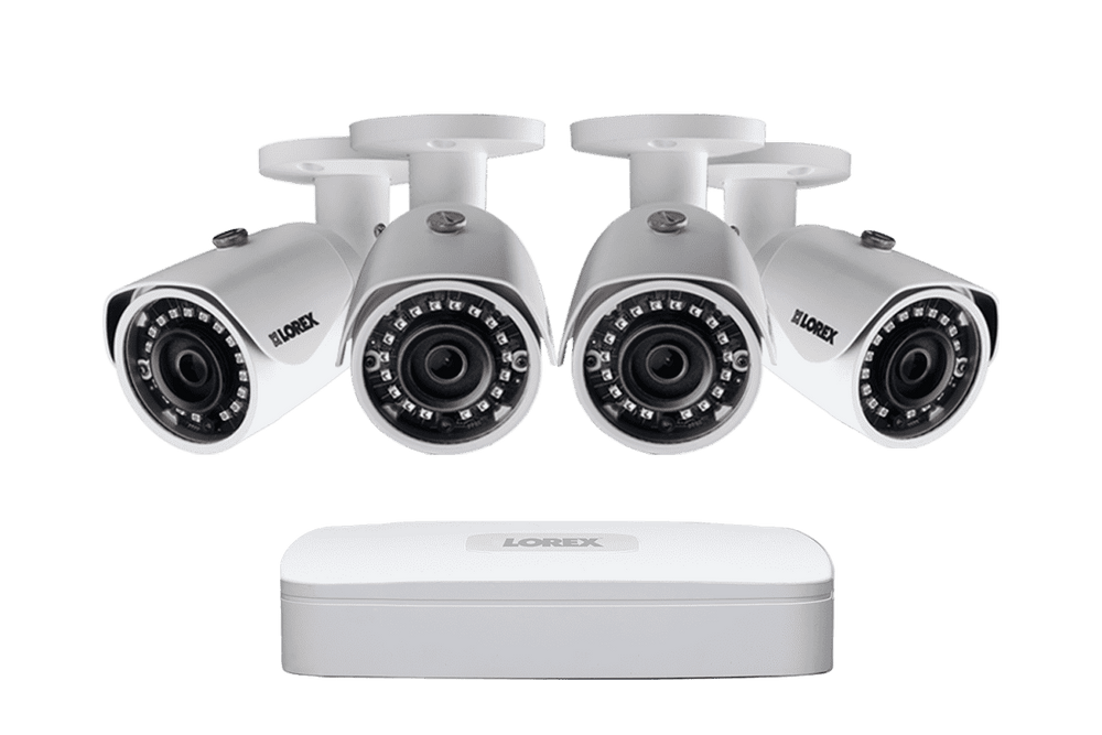 Lorex LN1080-44W 4 Camera 4 Channel NVR 2K IP Indoor/Outdoor Surveillance Security System New