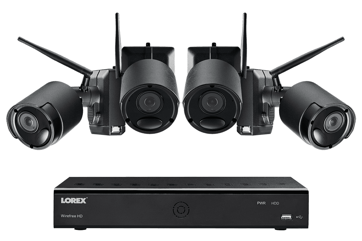 Lorex LWF2080B-64 Wire Free Battery Two-Way Audio 4 Camera 6 Channel Indoor/Outdoor Security Surveillance System Open Box
