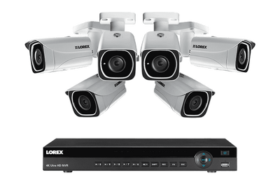 Lorex 4KHDIP86 6 Camera 8 Channel Indoor/Outdoor 4K Ultra HD IP Security Surveillance System New
