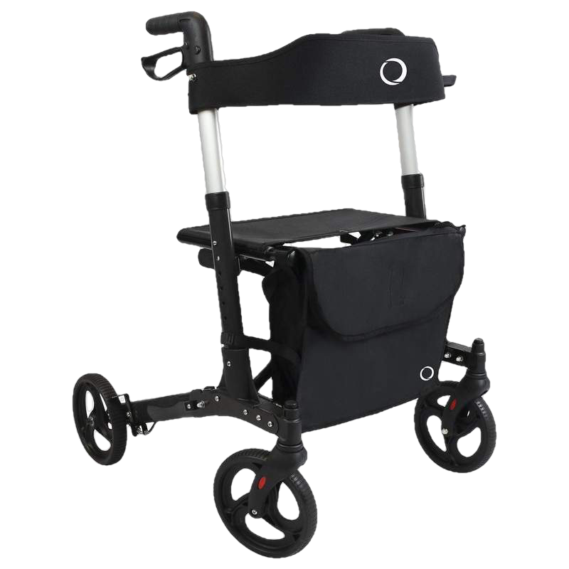 Vive Health Upright Rollator Walker Lightweight Foldable Black New