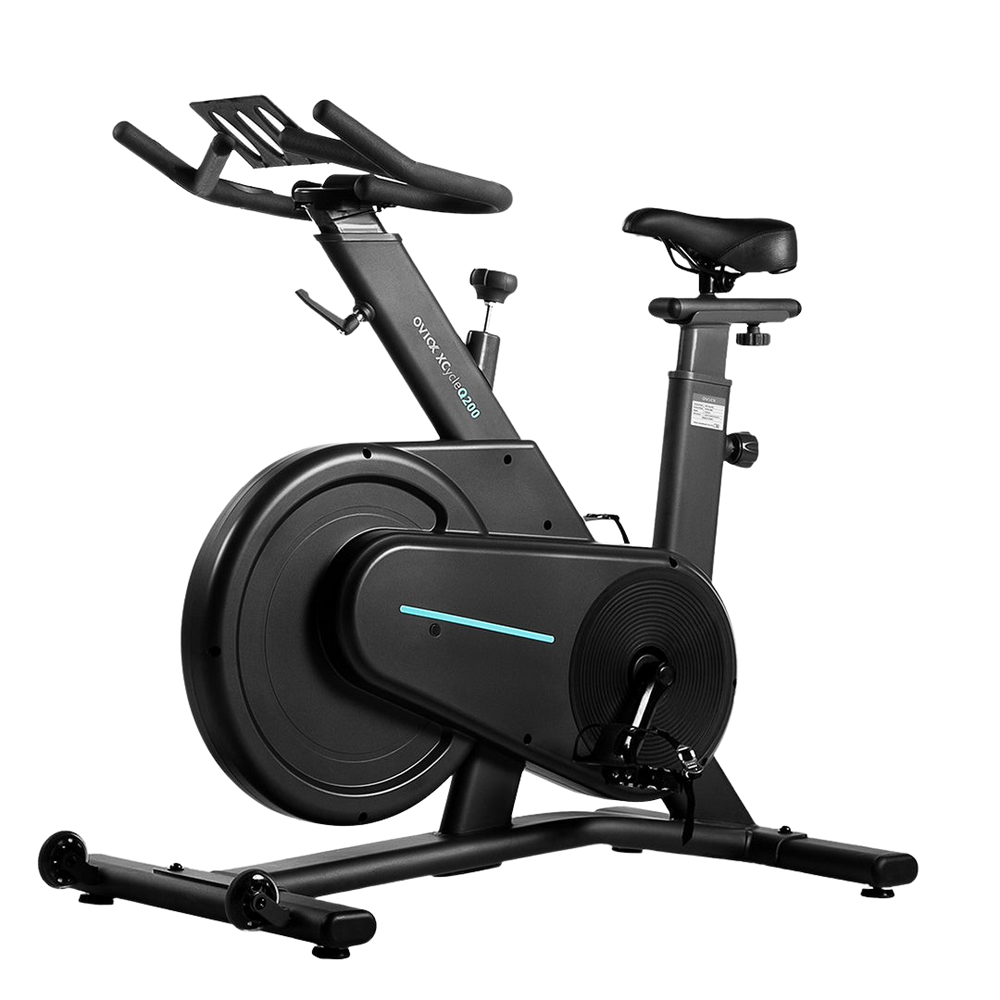 OVICX OS-EBIKE-Q200-B Stationary Exercise Bike With LCD Data Monitor and Bluetooth New