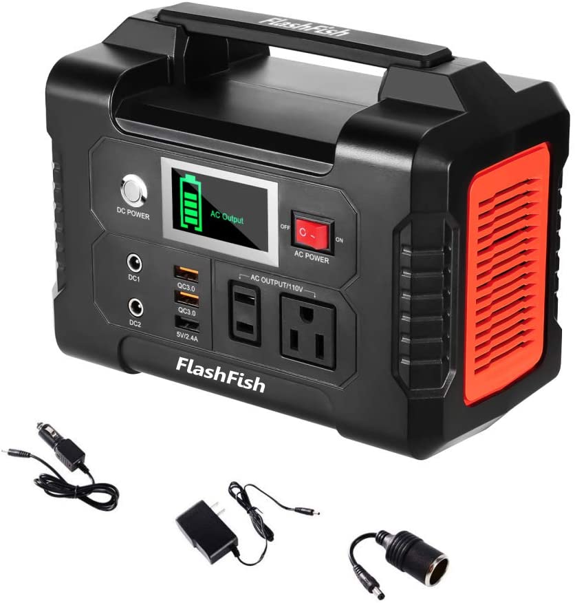 Flashfish 200W Portable Power Station 40800mah Solar Generator With 110V AC Outlet/2 DC Ports/3 USB Ports Backup Battery Pack New