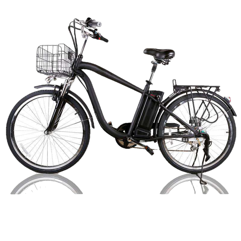 NAKTO 26 inch 250W Motor with Peak 350W 19 MPH Camel Electric Bicycle 6 Speed E-Bike 36V Lithium Battery Men's Black New