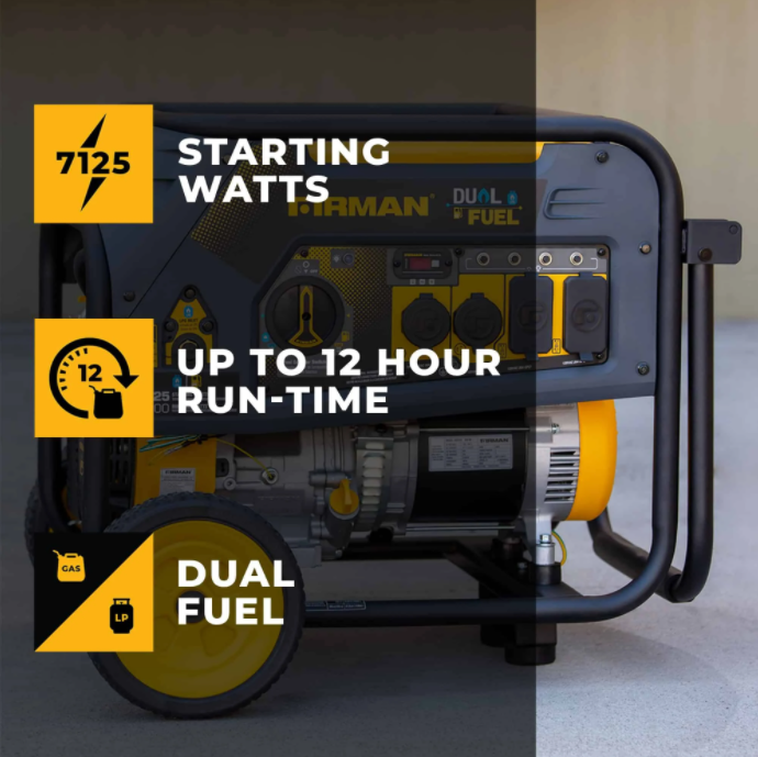 Dual Fuel Portable Generator 3650W Recoil Start – FIRMAN Power