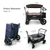 WonderFold Baby X4 Push/Pull 4-Passenger Quad Stroller Wagon Black New