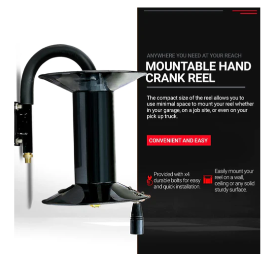 ReelWorks GUR004 300 PSI 3/8" x 50' Mountable Manual Hose Reel Crank New