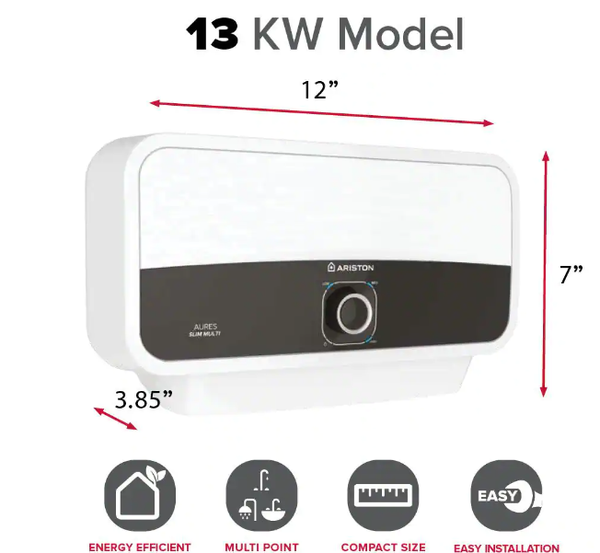 Ariston AURES SM 13 240V US Slim 2.53 GPM Point of Use Electric Tankle# ...