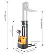 Apollolift A-3033 98" Lifting Height Fixed Legs 3300 lbs. Capacity Full Electric Walkie Stacker New
