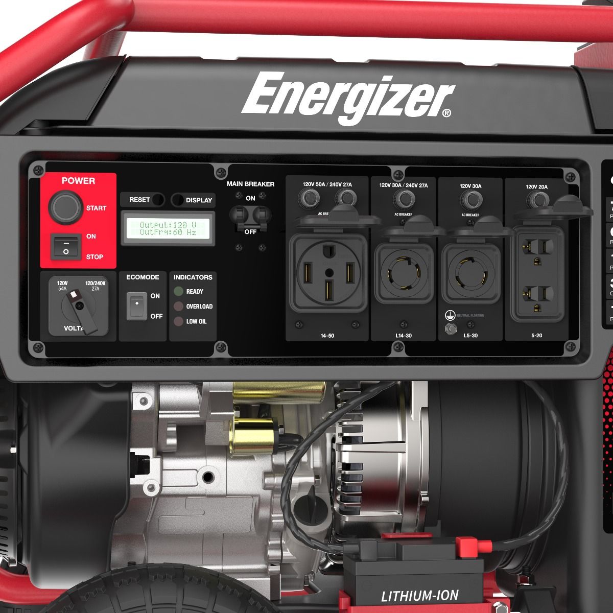 Energizer eZV7500 6500W/7500W EFI 50 Amp Electronic Fuel Injection Electric Start Inverter Generator Manufacturer RFB
