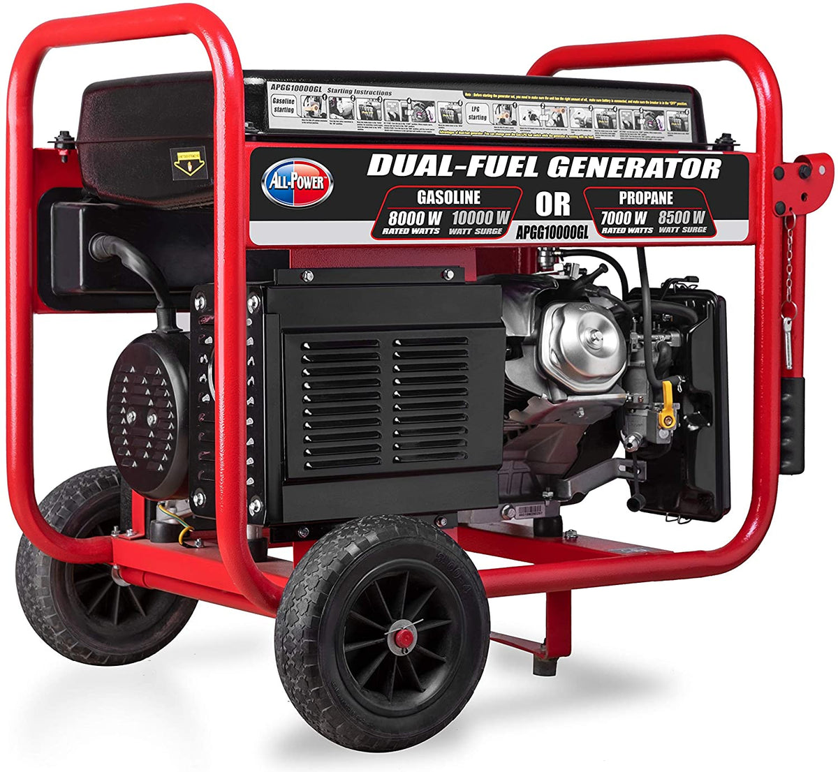 All Power America/Gentron APGG10000GL 8000W/10000W Electric Start Dual Fuel Generator New