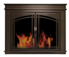 Pleasant Hearth Fenwick Small 29.5 by 37 in. Glass Fireplace Doors Bronze New