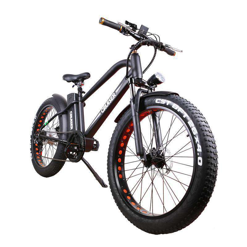 NAKTO 26 inch Motor with Peak 1000W 28 MPH Super Cruiser Electric Bicycle 5 Speed E-Bike 48V Lithium Battery New