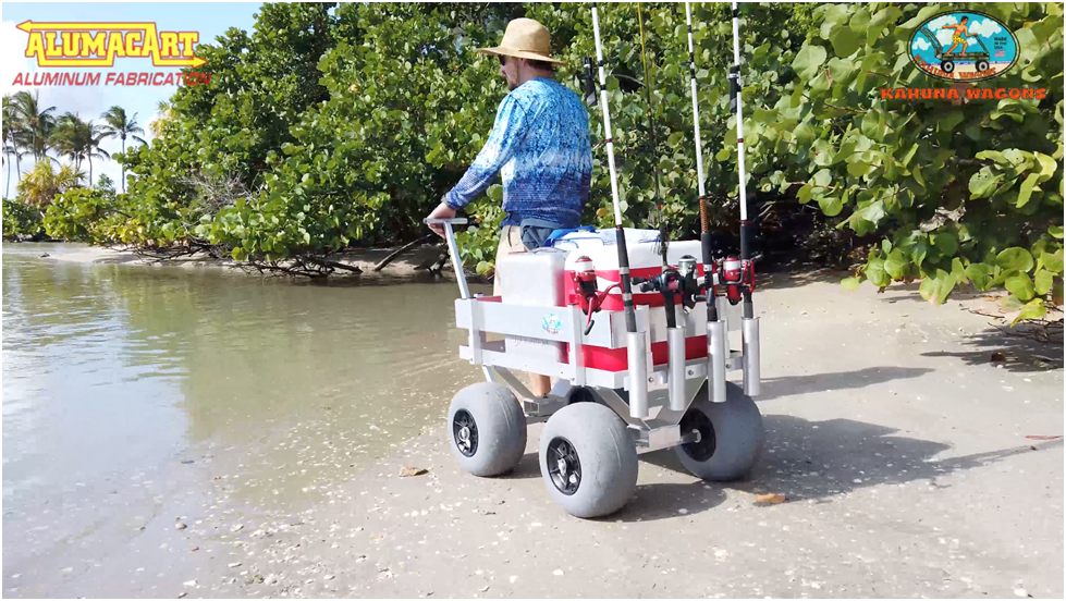 Alumacart Kahuna Junior Beach and Fishing Wagon with Rod Holders New