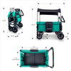WonderFold Baby W1 Multi-Function Folding Double Stroller Wagon with Removable Canopy Teal Green New
