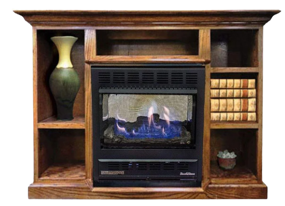 Buck Stove Model 1127 25,000 BTU's Vent Free Prestige Fireplace and Mantel Combo New
