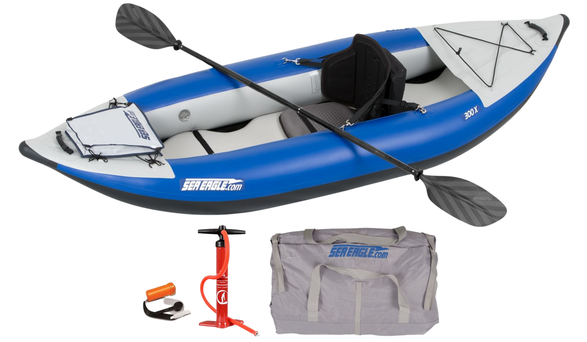 Sea Eagle 300X Explorer Inflatable Kayak Pro Package Blue Gray New