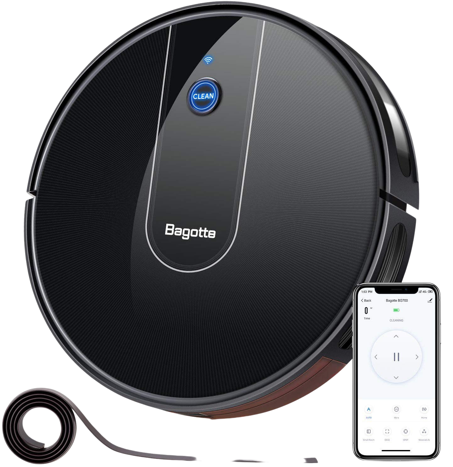 Bagotte BG700 1600PA Wi-Fi Robotic Vacuum Cleaner New