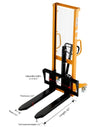 Apollolift A-3003 63" Lifting Height 2200 lbs. Capacity Adjustable Forks Manual Hydraulic Straddle Stacker New