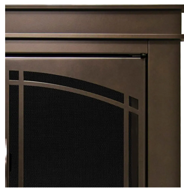 Pleasant Hearth Fenwick Small 29.5 by 37 in. Glass Fireplace Doors Bronze New