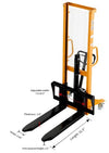 Apollolift A-3002 63" Lifting Height 1100 lbs. Capacity Adjustable Forks Manual Straddle Stacker New