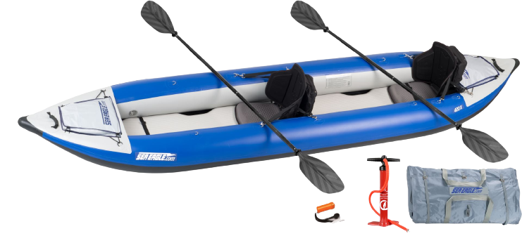 Sea Eagle 420X Explorer Inflatable Kayak Pro Package Blue Gray New