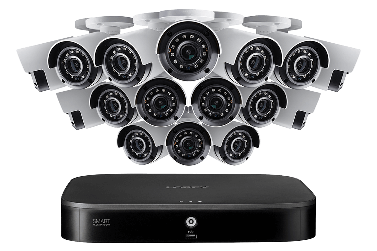 Lorex 4KA166-2 16-Channel Security System w/ 16 4K (8MP) Cameras Color Night Vision Security Surveillance System New