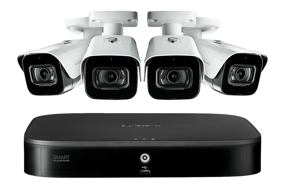Lorex 4KMPX44-2 8-Channel Security Surveillance System w/ 4 4K (8MP) Outdoor Cameras Listen-In Audio and Color Night Vision New