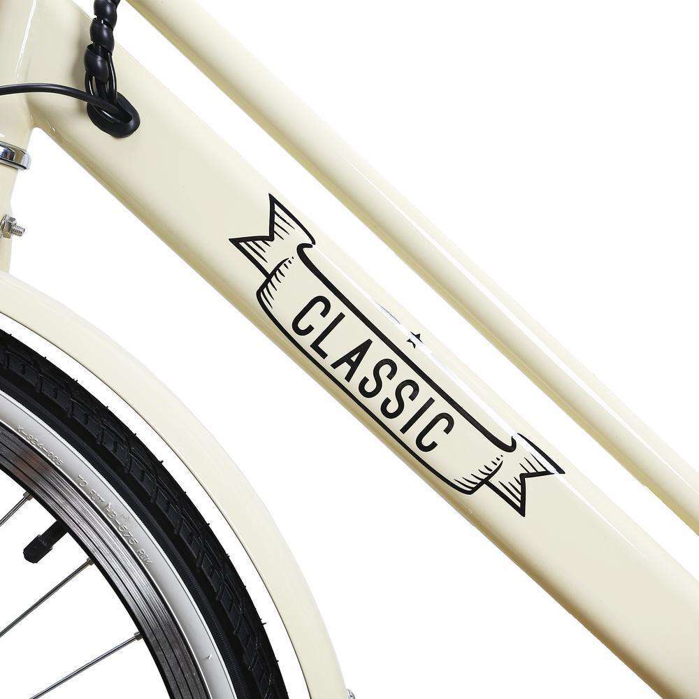 NAKTO 26 inch 250W 20 MPH City Classic Electric Bicycle 6 Speed E-Bike 36V Lithium Battery White New