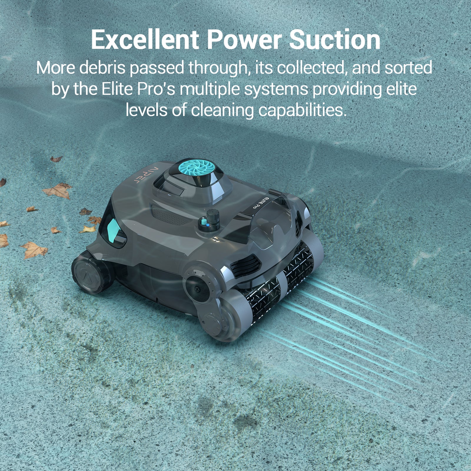 Aiper Elite Pro Wall Climbing Cordless Robotic Pool Cleaner Gray New
