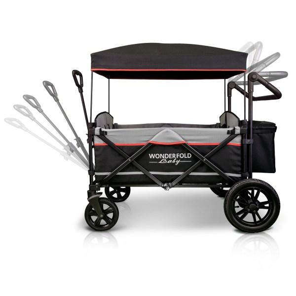 WonderFold Baby X4 Push/Pull 4-Passenger Quad Stroller Wagon Black New