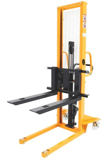 Apollolift A-3002 63" Lifting Height 1100 lbs. Capacity Adjustable Forks Manual Straddle Stacker New
