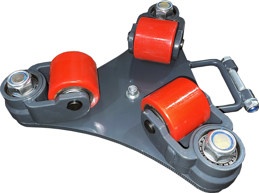 Pake Handling Tools PAKRM01 3 Roller Steel Rotating Machine Dolly 4400 lb Capacity New