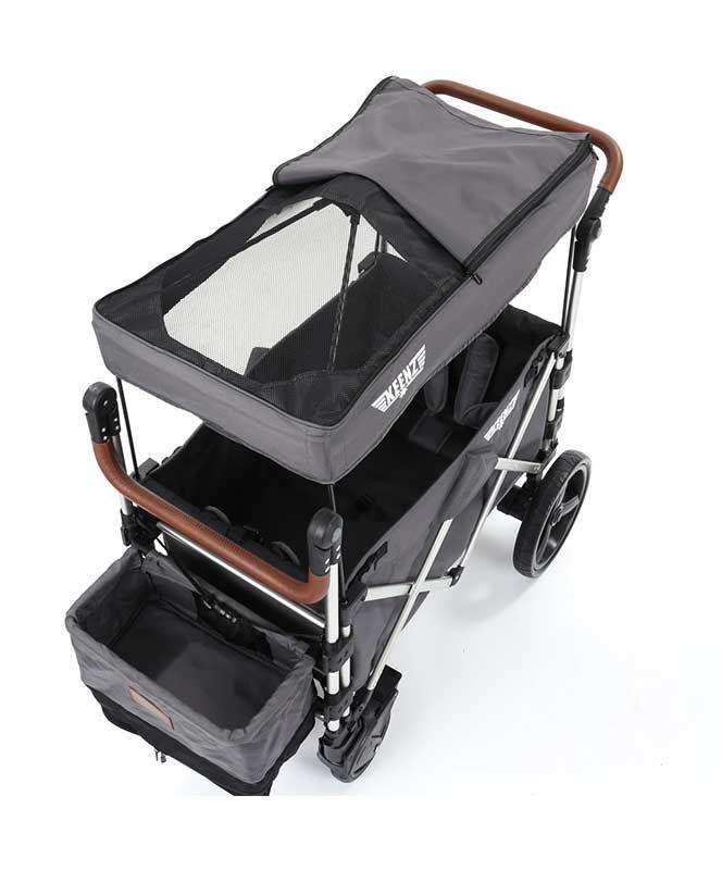 Keenz 7s 5-Point Harness Light Weight Stroller Wagon with Canopy Black New